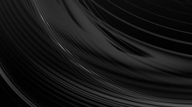 Soyut siyah gri eğimli geometrik arkaplan. Neon ışığı kıvrımlı çizgiler ve renk grafik tasarımlı şekil.
