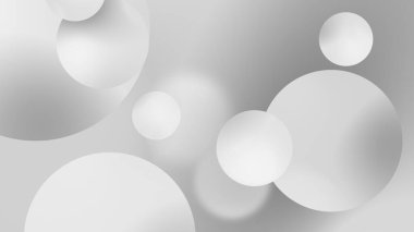 Soyut beyaz toplar geometrik eğimli arkaplan. Grafik tasarımı için. 3d resimleme.