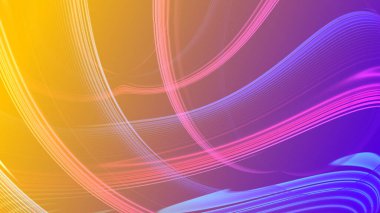 Soyut mor neon kıvrımlı arkaplan çizgileri. 