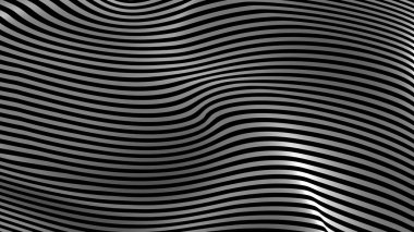 Siyah ve beyaz eğri dalga çizgisi soyut arkaplan.