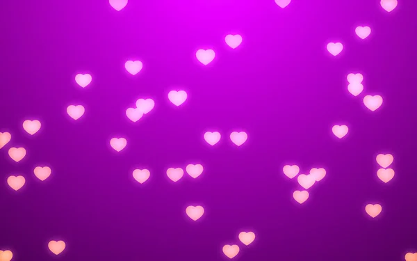 Mor Arka Planda Sevgililer Günü Pembe Kalpleri — Stok fotoğraf