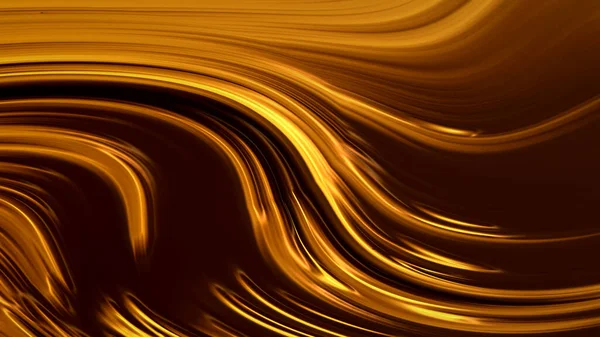 Fundo Dourado Abstrato Com Ondas Luxo Ilustração Renderização — Fotografia de Stock