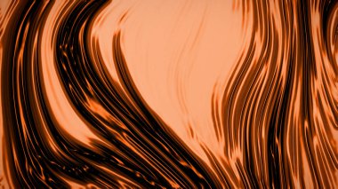 Dalgaların lüksüne sahip soyut turuncu arka plan. 3d illüstrasyon, 3d canlandırma.