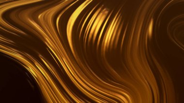 Dalgaların lüksüne sahip soyut altın arka plan. 3d illüstrasyon, 3d canlandırma.