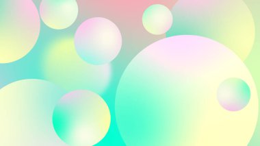 Grafik tasarımı için soyut toplar geometrik gradyan renk arkaplanı. 3d resimleme.