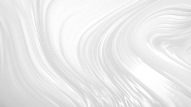 Dalgaların lüksüne sahip soyut beyaz arka plan. 3d illüstrasyon, 3d canlandırma.