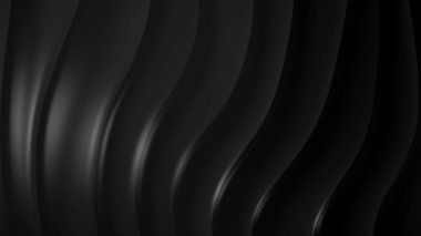 Siyah gri eğimli geometrik soyut arkaplan. Zarif kıvrımlı çizgiler ve renk grafik tasarımlı şekil. 3d Hazırlama