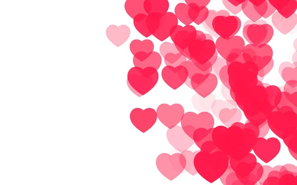 Dia Dos Namorados Rosa Corações Vermelhos Fundo Branco — Fotografia de Stock