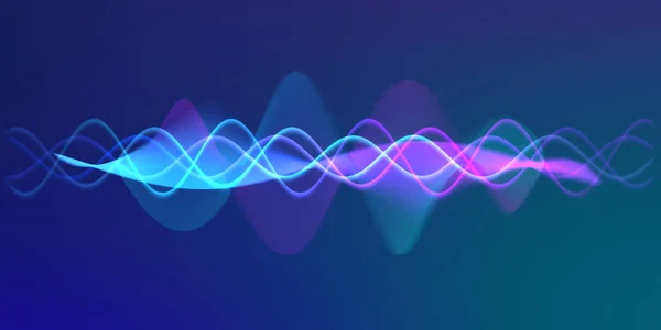 Speaking sound wave lines illustration.Colorful gradient motion abstract background.