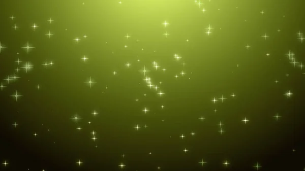 Christmas Green Yellow Starry Background — Stock Photo, Image