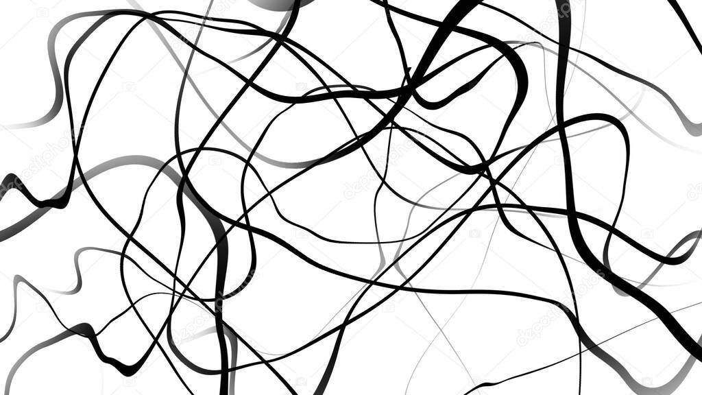 Black and white curve wave line abstract background.