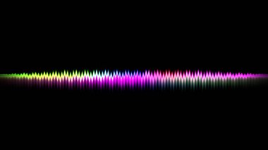 Ses dalgası çizgisi çok renkli müzik soyut arkaplan. Renkli grafik tasarımlı neon ışığı kıvrımlı.