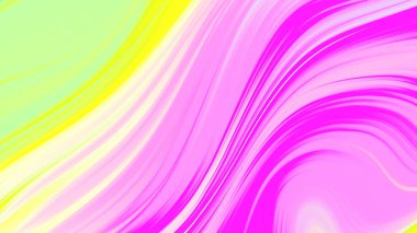 Soyut pembe sarı eğimli geometrik arkaplan. Neon ışığı kıvrımlı çizgiler ve renkli grafik tasarımlı şekil.