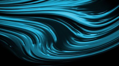 Dalgaların lüksüne sahip soyut Teal yeşili arka plan. 3d illüstrasyon, 3d canlandırma.