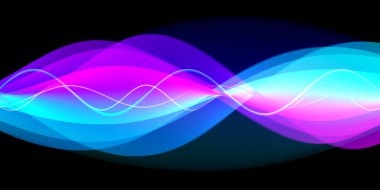 Ses dalgası çizgileri çizimi. Renkli gradyan hareket soyut arkaplan.