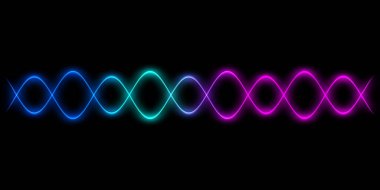 Ses dalgası çizgileri illüstrasyonu. Gökkuşağı gradyan hareketi soyut arkaplan.