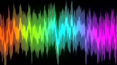 Renkli dalga çizgileri çizimlerine benziyor. Gökkuşağı gradyan hareketi soyut arkaplan.