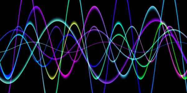 Sprechende Schallwellenlinien Illustrieren Regenbogen Gradienten Bewegung Abstrakter Hintergrund — Stockfoto