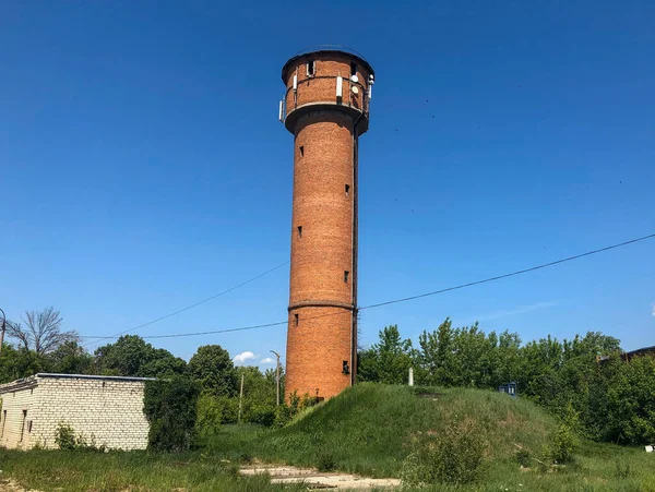 Alter Wasserturm Aus Rotem Backstein Russland Solche Türme Werden Verwendet — Stockfoto