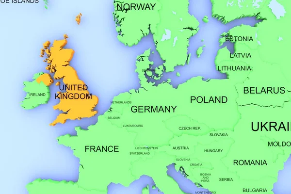 Renderad Karta Över Covid Virus Pandemi Med Ljusa Färger Storbritannien — Stockfoto