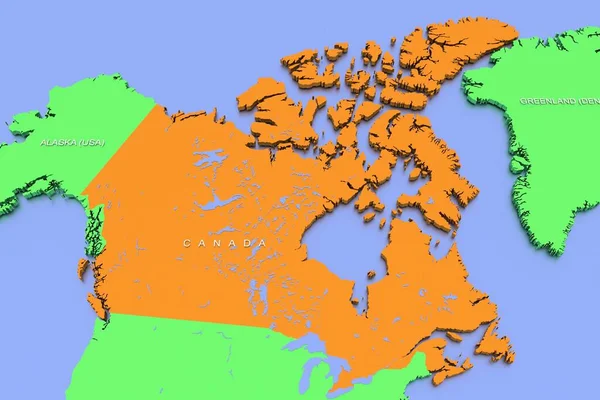 Gerenderte Karte Der Covid Virus Pandemie Mit Hellen Farben Kanada — Stockfoto