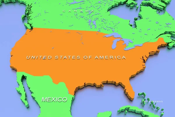 Gerenderte Karte Der Covid Virus Pandemie Den Usa Mit Hellen — Stockfoto