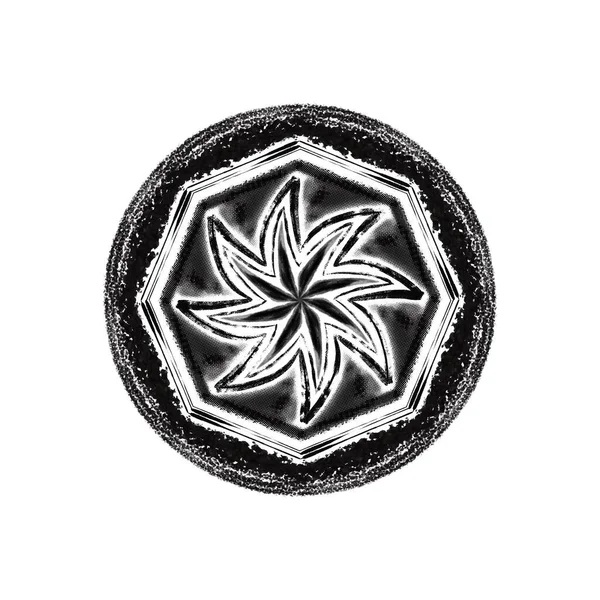 Ręcznie Narysowana Mandala Okrągły Wzór Ozdoby Białym Tle — Zdjęcie stockowe
