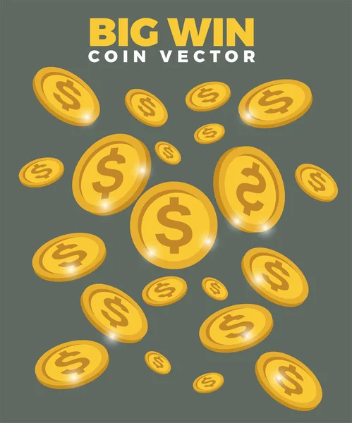 Vector Moneda Ganar Grande Completo Vector de stock