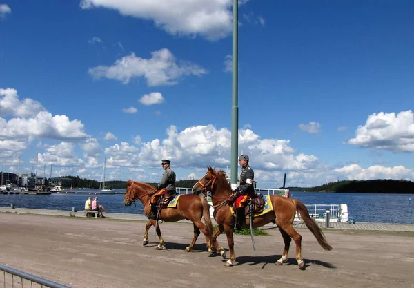 Batalhão Cavalos Lappeenranta Finlândia — Fotografia de Stock