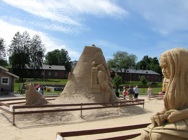 Escultura Areia Lappeenranta Finlândia 2015 — Fotografia de Stock