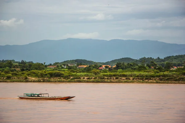 Boat Khong River North Thailand — Stock Photo, Image