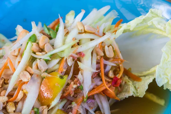 Ensalada Papaya Plato — Foto de Stock