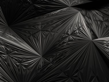 Siyah ve gri olarak soyut üçgen tasarım, dinamik ve dokulu bir zemin oluşturur.