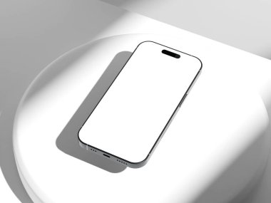 Açık odaklı telefon ekranı modeli, uygulama veya web sitesi tasarım görüntüsü için mükemmel.