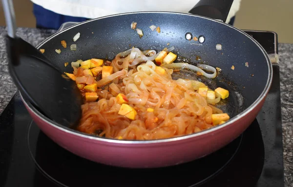 Almofada Macarrão Tailandês Estilo Comida Tailandesa Prato Principal Nacional Tailândia — Fotografia de Stock