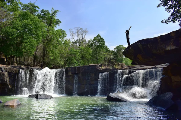 Vatten Falla Fantastiska Resor Och Populära Viewpoint Thailand — Stockfoto