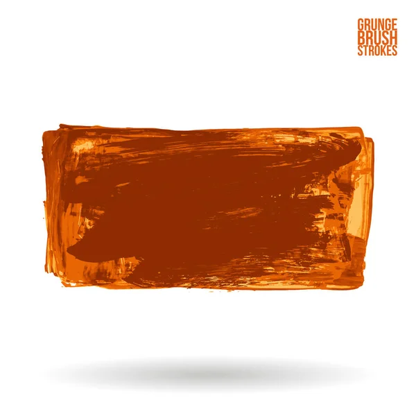 Pincel Laranja Traço Textura Grunge Vetor Mão Abstrata Elemento Pintado —  Vetores de Stock