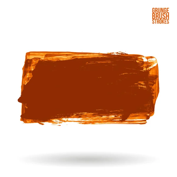 Pincel Laranja Traço Textura Grunge Vetor Mão Abstrata Elemento Pintado —  Vetores de Stock