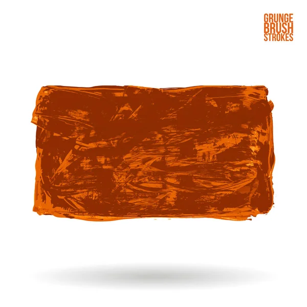 Pincel Laranja Traço Textura Grunge Vetor Mão Abstrata Elemento Pintado —  Vetores de Stock