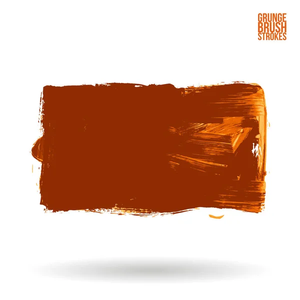 Pennellata Texture Arancione Grunge Vettore Astratto Mano Elemento Dipinto Sottolineatura — Vettoriale Stock