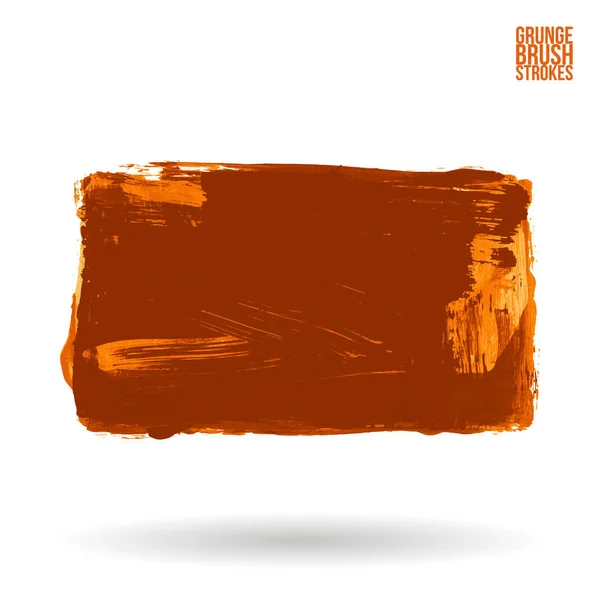 Pincel Laranja Traço Textura Grunge Vetor Mão Abstrata Elemento Pintado —  Vetores de Stock