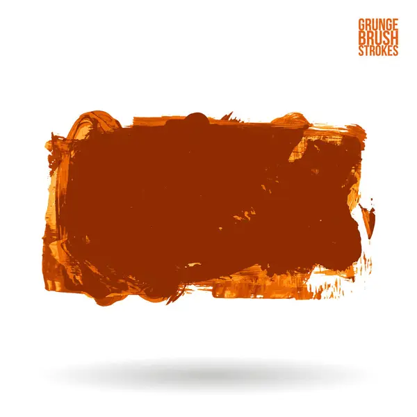 Oranje Penseelstreek Textuur Grunge Vector Abstracte Handgeschilderde Element Onderstreping Grensregio — Stockvector