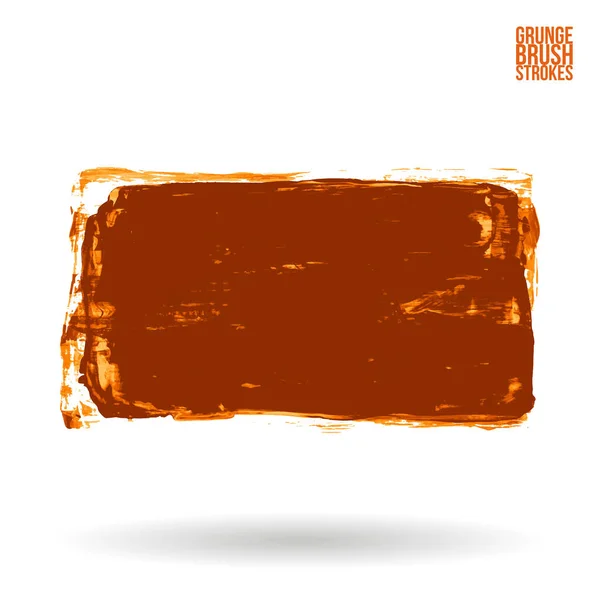 Orange Brush Stroke Texture Grunge Vector Abstract Hand Painted Element — Stock Vector