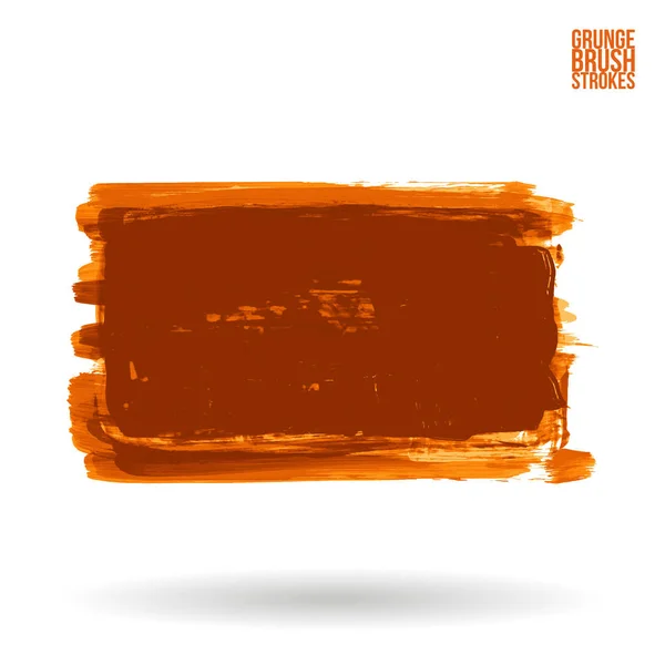 Pincel Laranja Traço Textura Grunge Vetor Mão Abstrata Elemento Pintado — Vetor de Stock