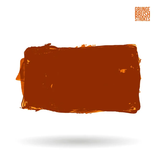 Narancssárga Ecsetvonás Textúra Grunge Vektor Absztrakt Kézzel Festett Elemet Aláhúzás — Stock Vector