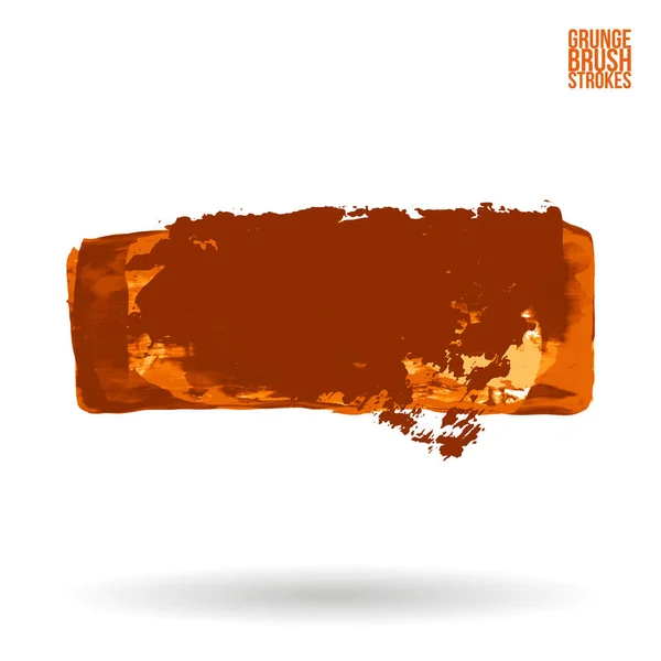 Pincel Laranja Traço Textura Grunge Vetor Mão Abstrata Elemento Pintado — Vetor de Stock