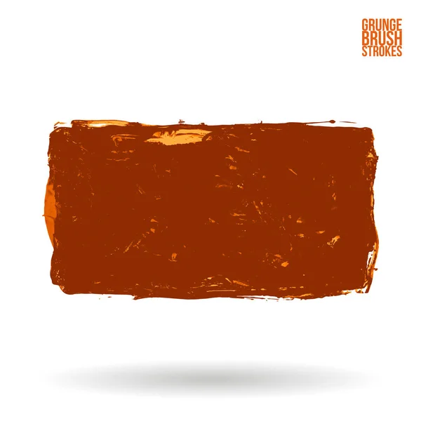 Pincel Laranja Traço Textura Grunge Vetor Mão Abstrata Elemento Pintado — Vetor de Stock