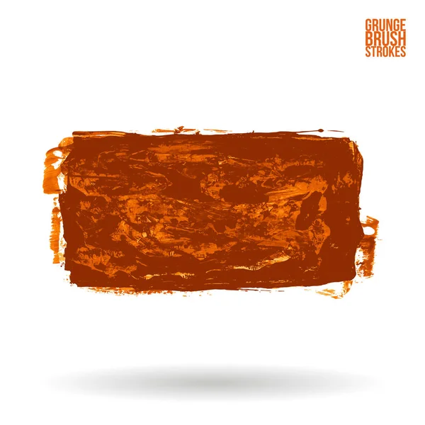 Orange Brush Stroke Texture Grunge Vector Abstract Hand Painted Element — Stock Vector