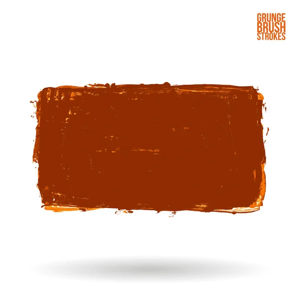 Pincel Laranja Traço Textura Grunge Vetor Mão Abstrata Elemento Pintado —  Vetores de Stock