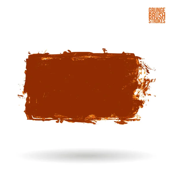 Orange Brush Stroke Texture Grunge Vector Abstract Hand Painted Element — Stock Vector